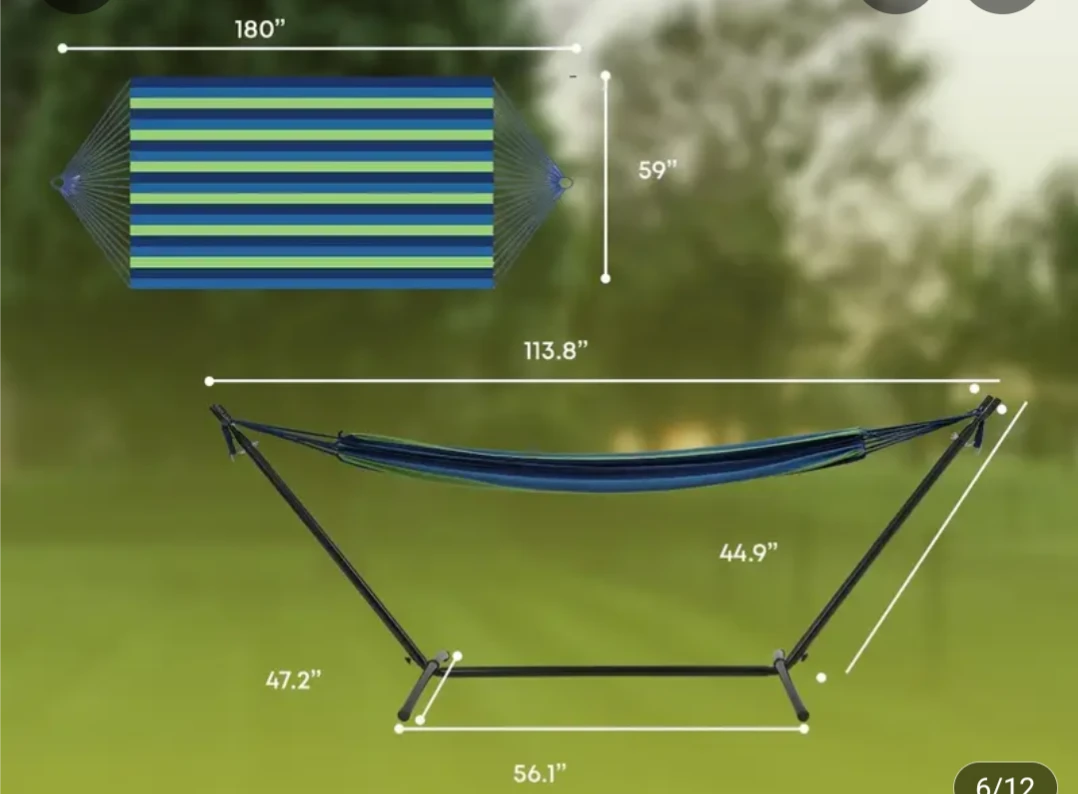 Striped Hammock with Stand - photo 2
