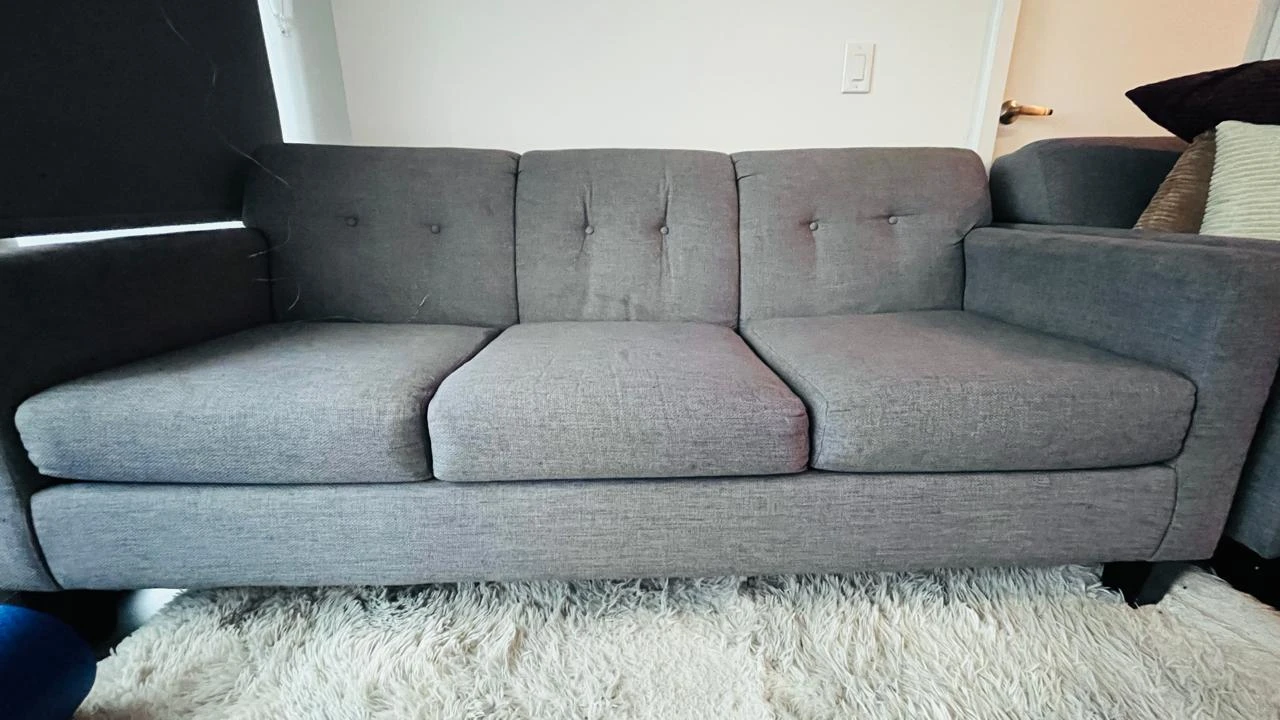 Grey Fabric Sofa and Armchair Set - photo 2