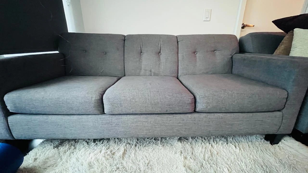 Grey Fabric Sofa and Armchair Set - photo 3
