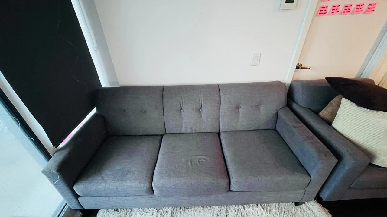 Grey Fabric Sofa and Armchair Set - photo 4