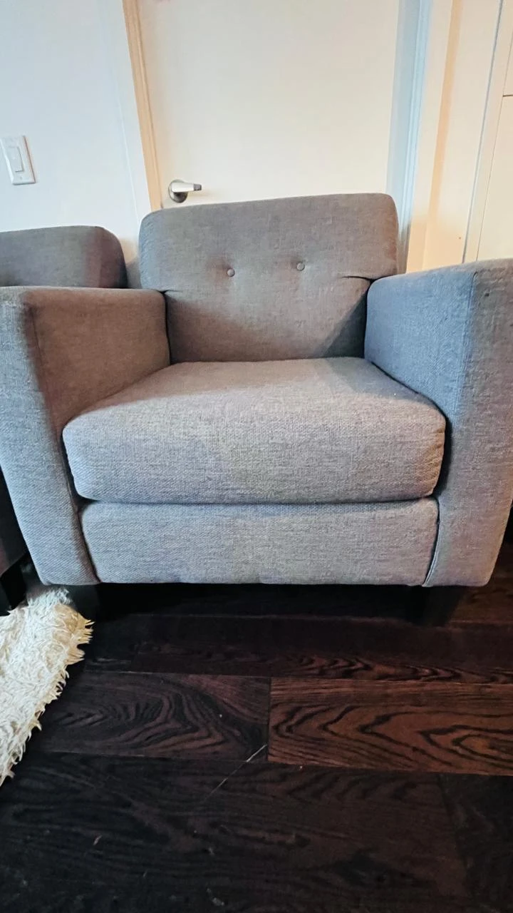 Grey Fabric Sofa and Armchair Set - photo 5
