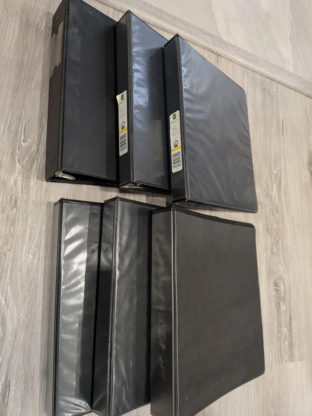 Set of 6 Black Binders