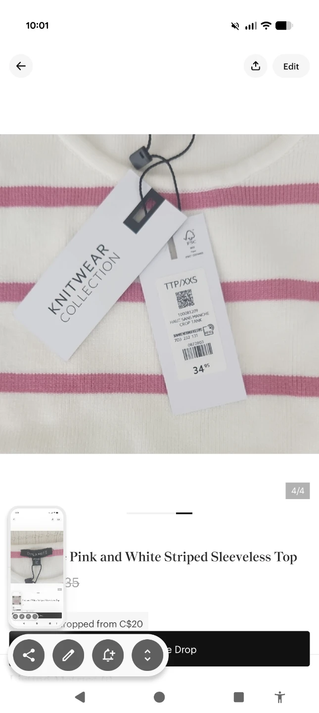 Dynamite Pink and White Striped Sleeveless Top - photo 4
