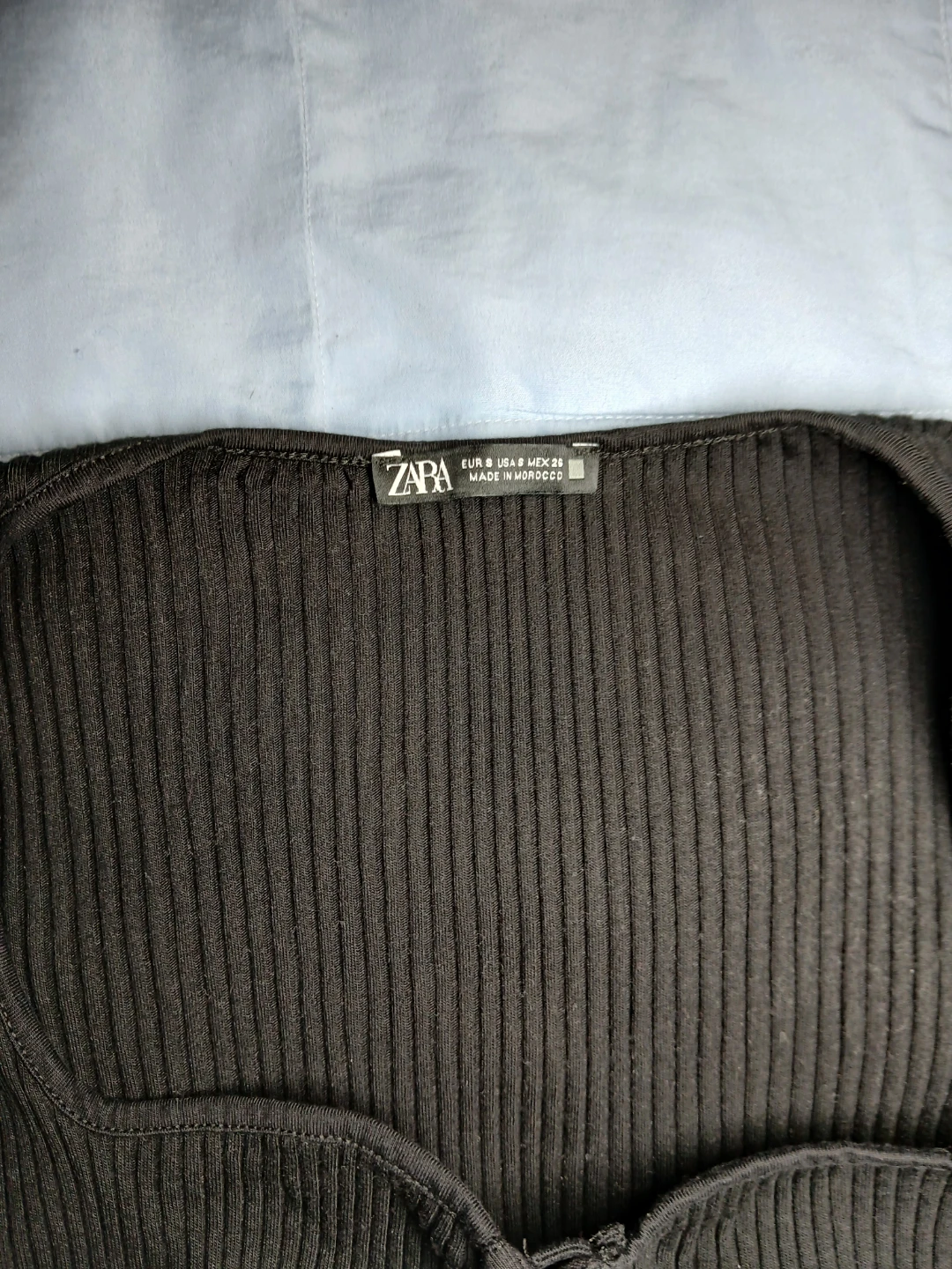 Women Small Black Ribbed Top Zara - photo 2