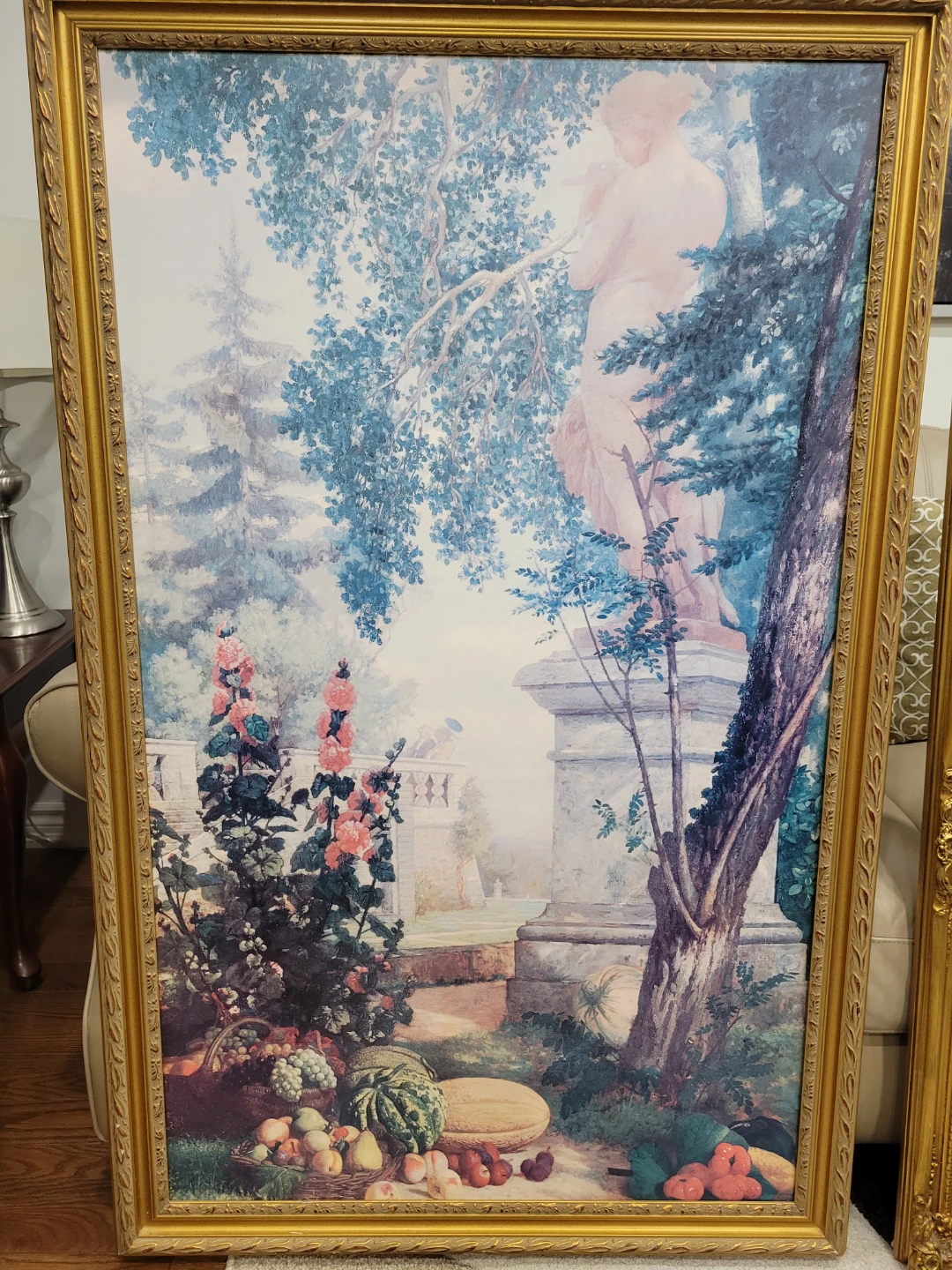 Framed Vintage Garden Scene Print