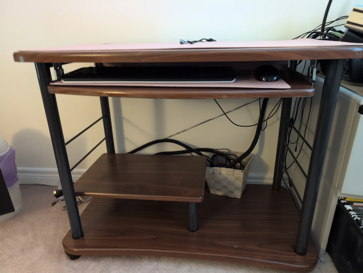 Compact Computer Desk with Keyboard Tray - photo 2
