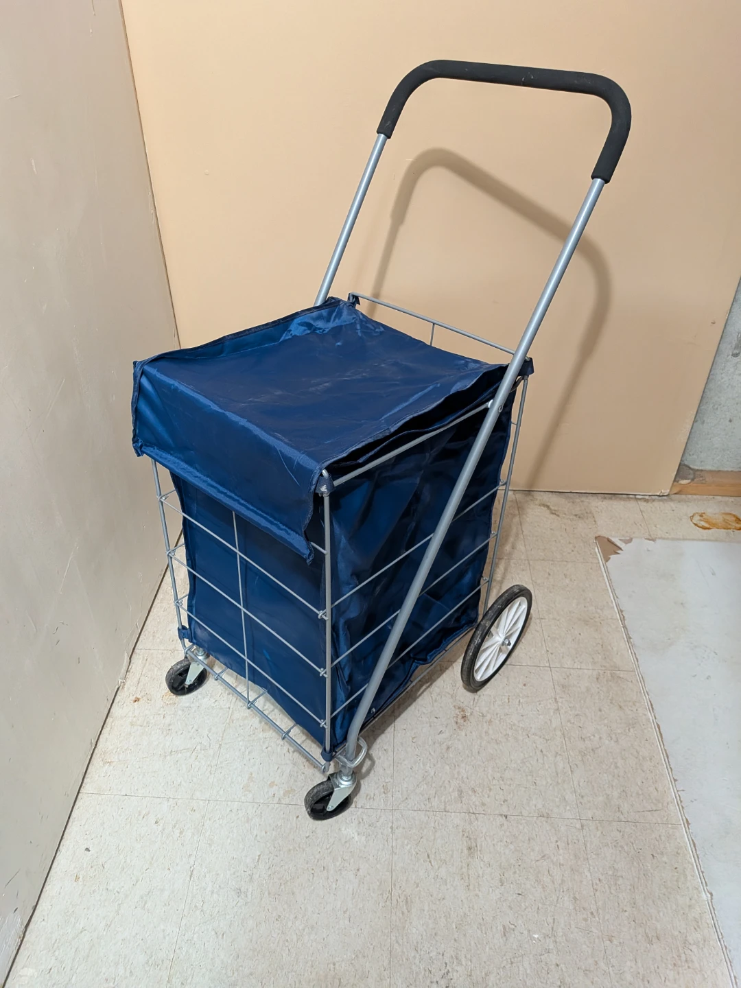 Blue Shopping Cart with Wheels