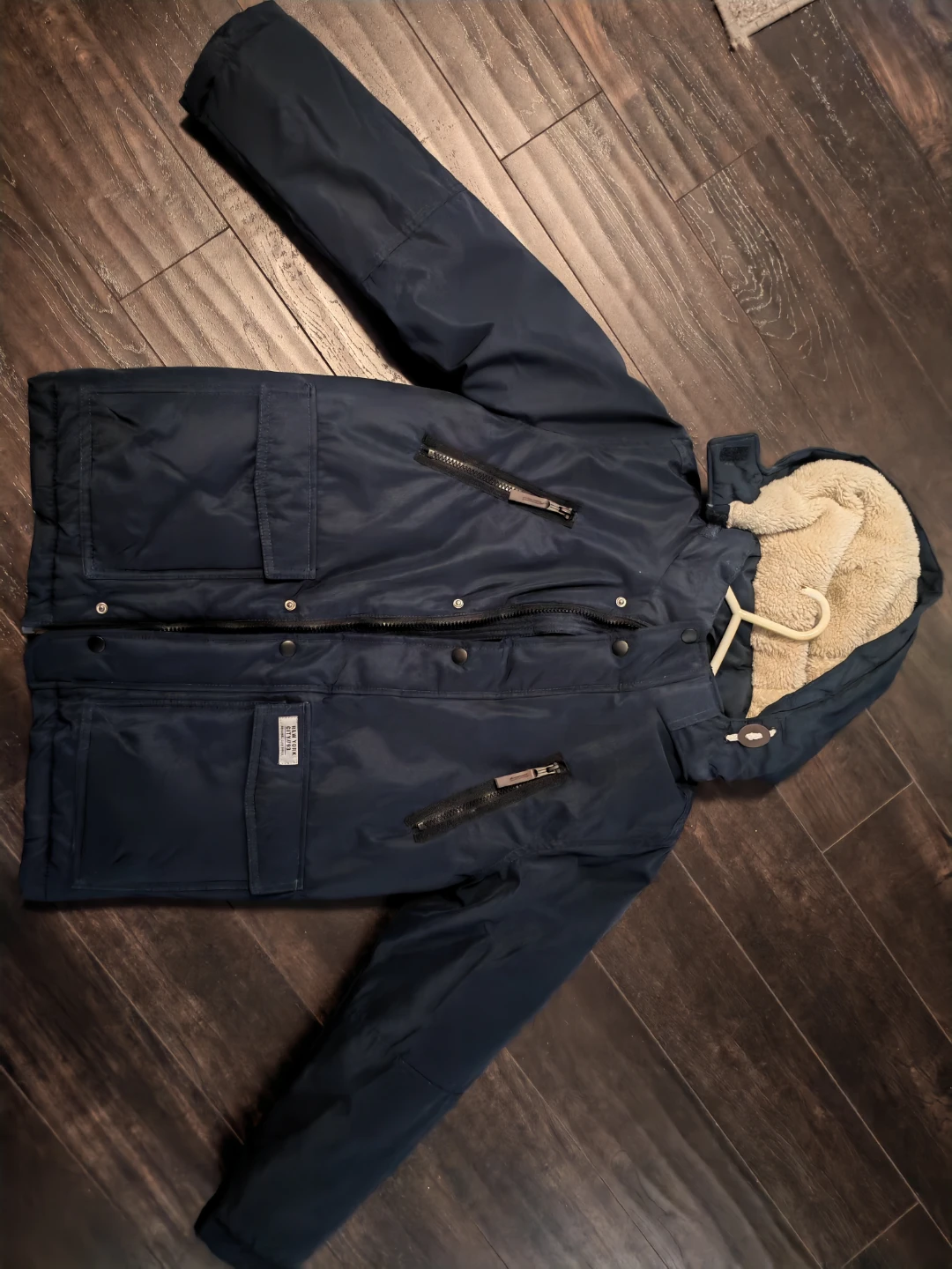 H&M Navy Sherpa Lined Winter Jacket