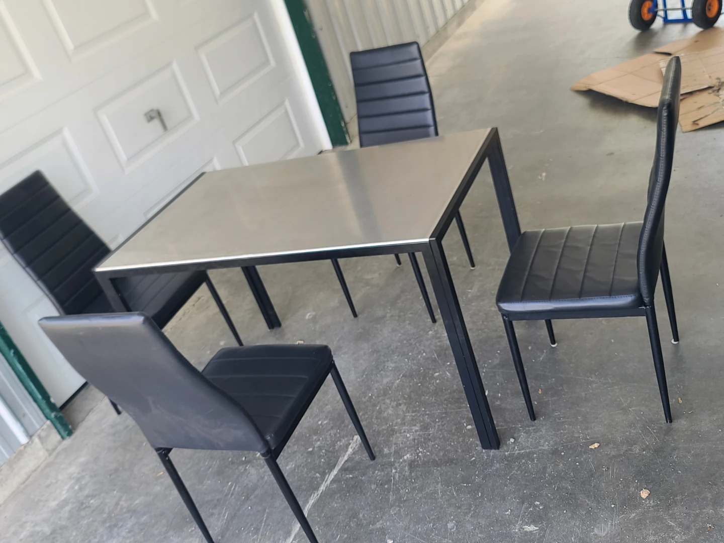 Dining Table with 4 Black Chairs