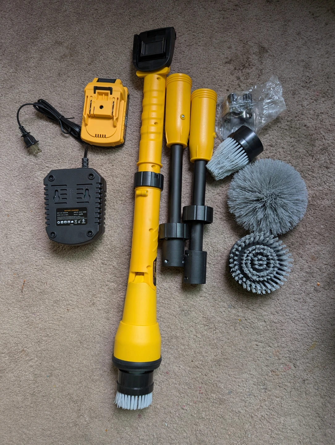 Alloy man Yellow Cordless Power Scrubber with Attachments