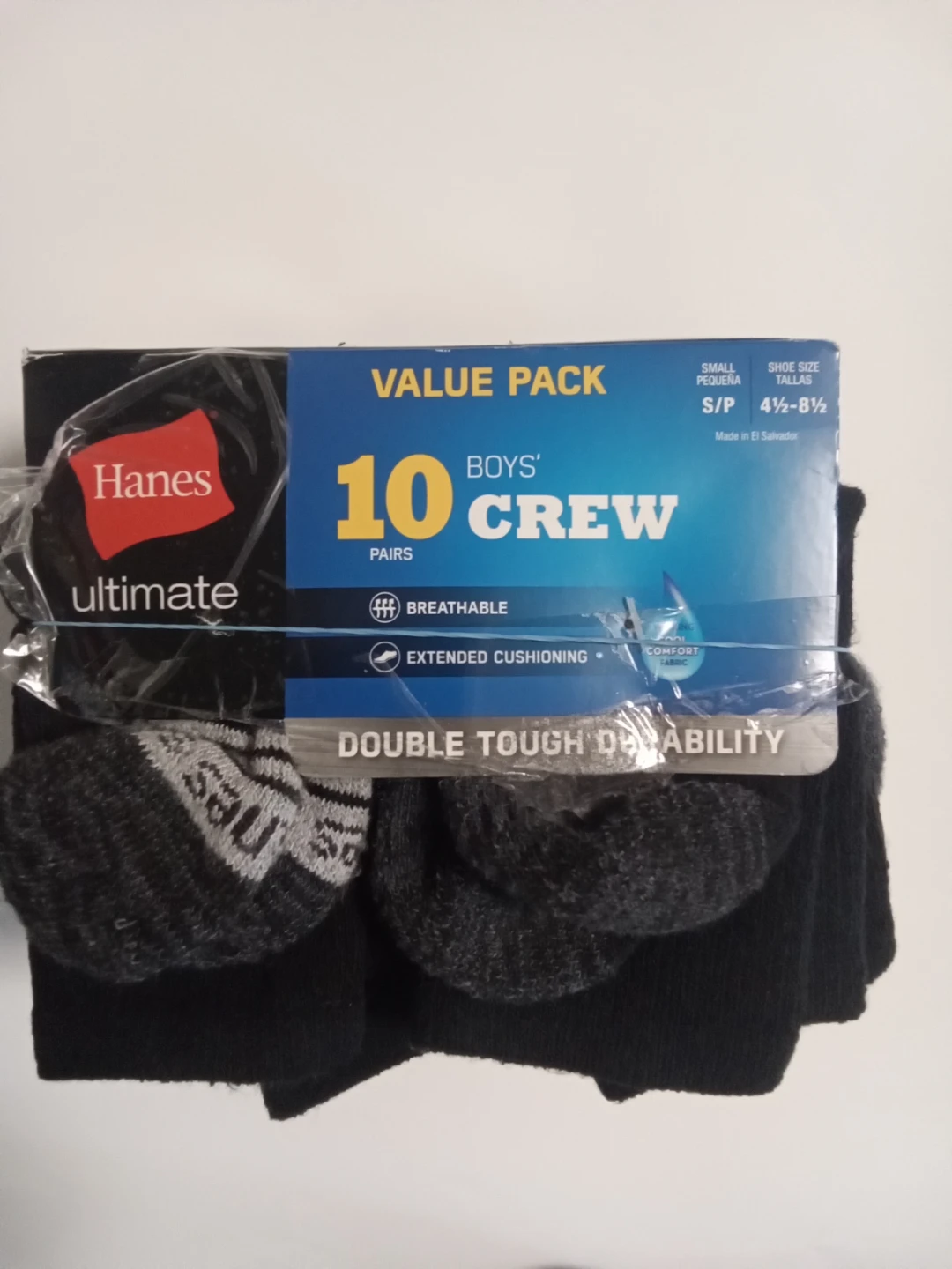 Hanes Ultimate Boys' 10 Pack Crew Socks