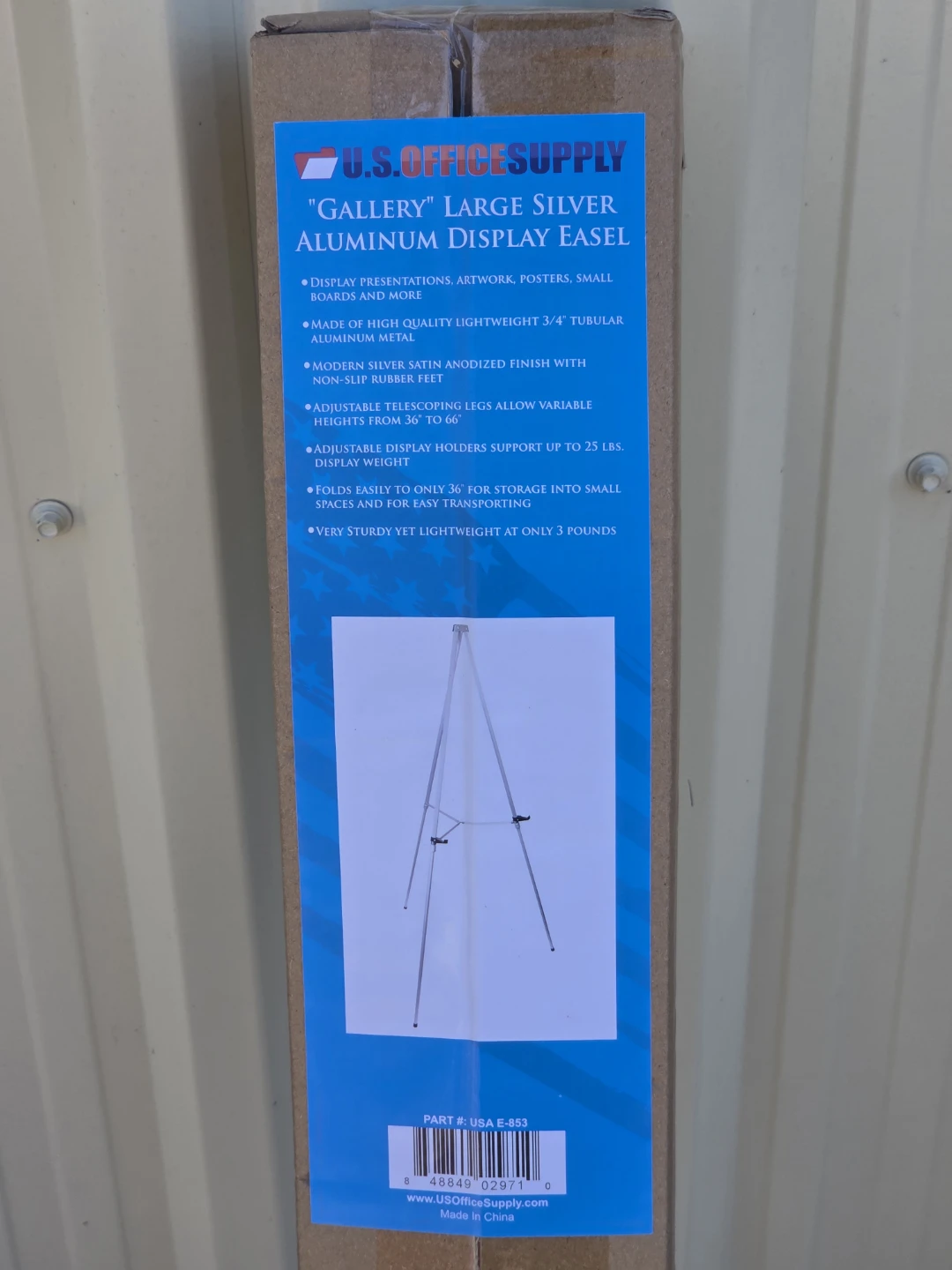NEW IN BOX: 66” Silver Metal Display Easel