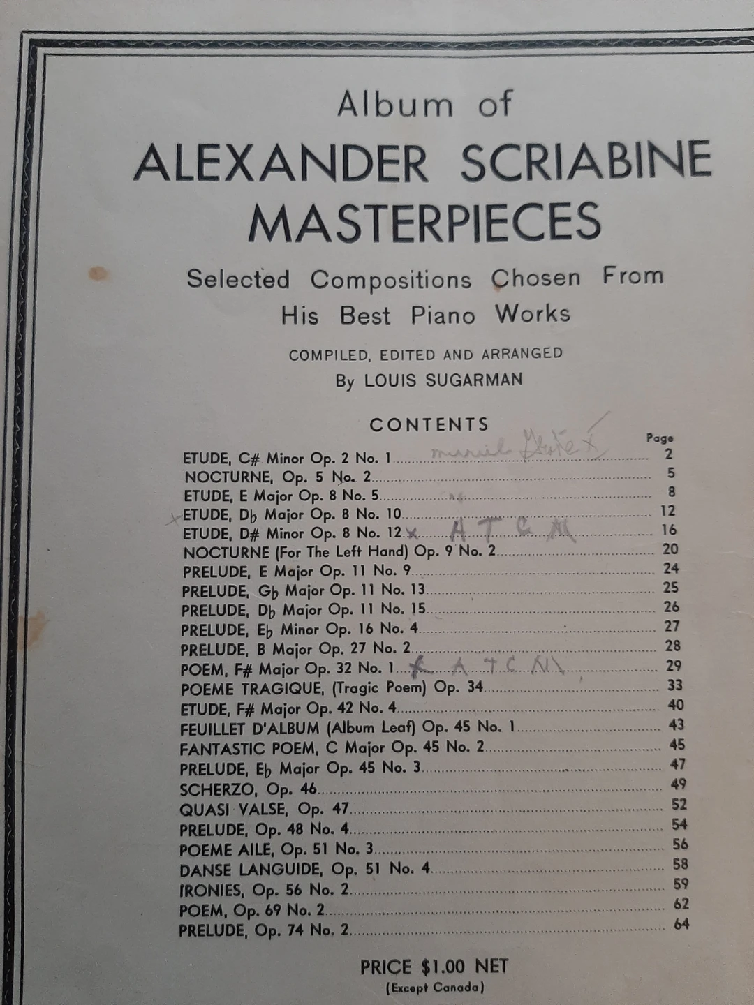 Sheet Music: Album of Alexander Scriabine Masterpieces - photo 4