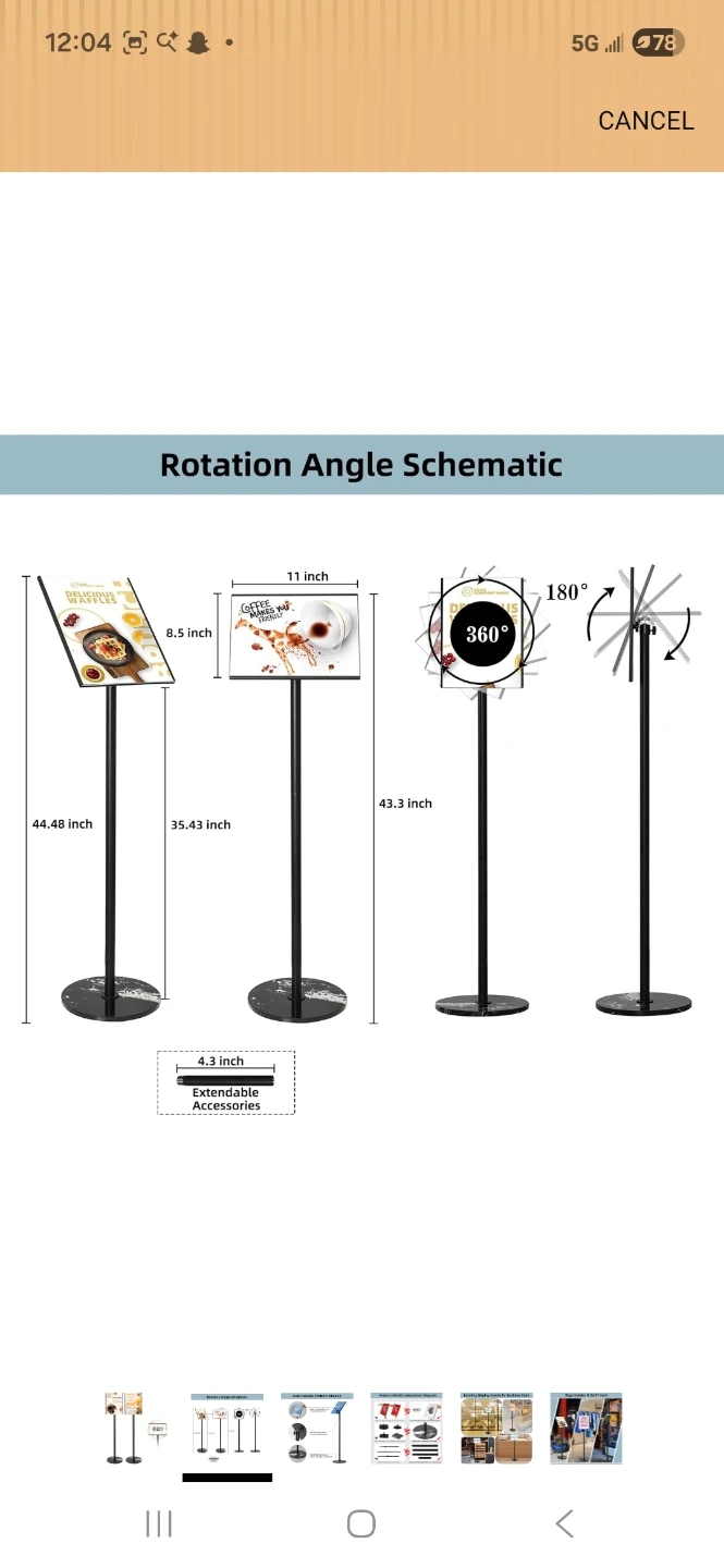 2 Pack Rotating Sign Holder Stand 8.5 x 11 Inch - photo 2