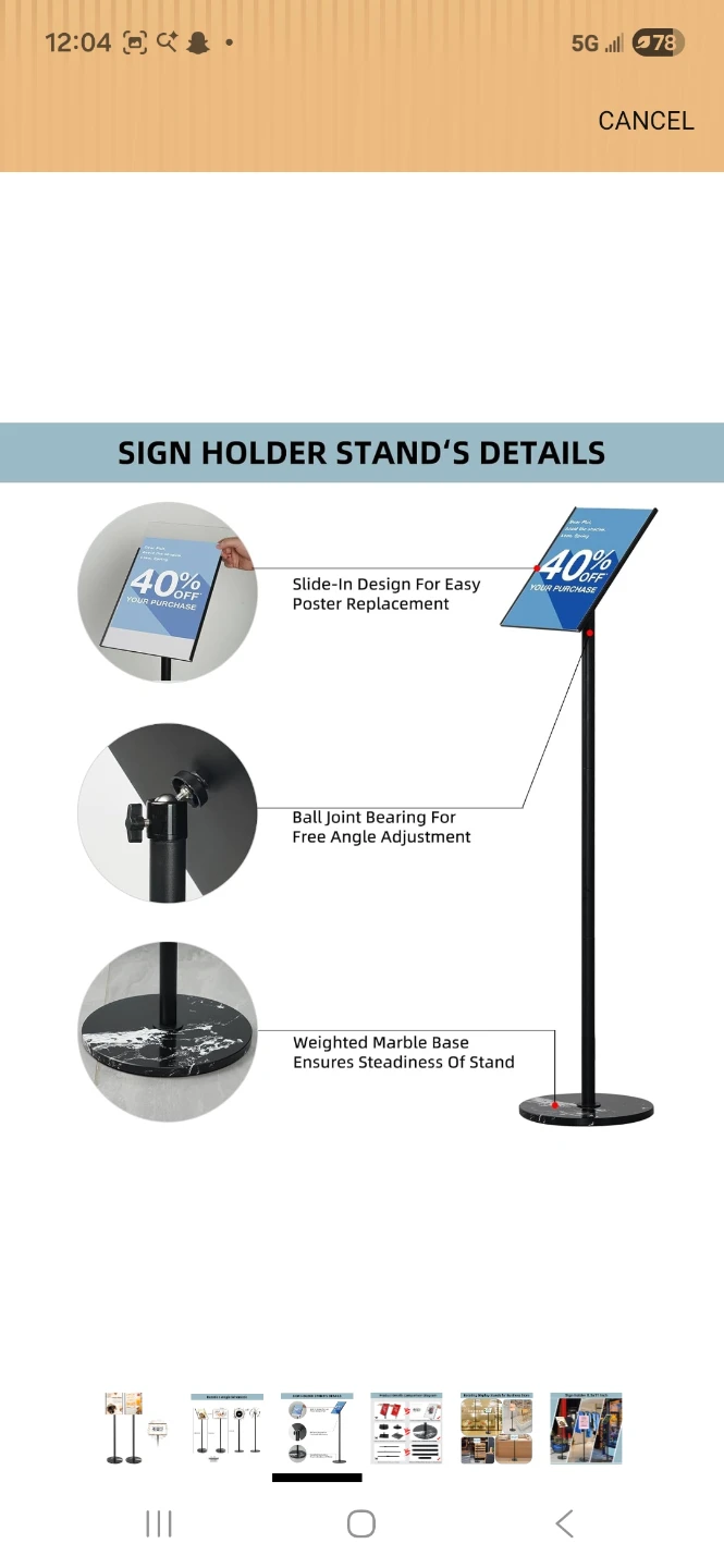 2 Pack Rotating Sign Holder Stand 8.5 x 11 Inch - photo 3