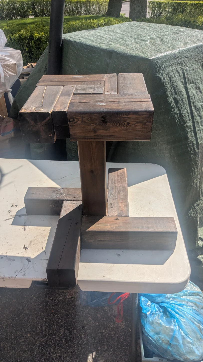 Wooden Pedestal Plant Stand or Side Table