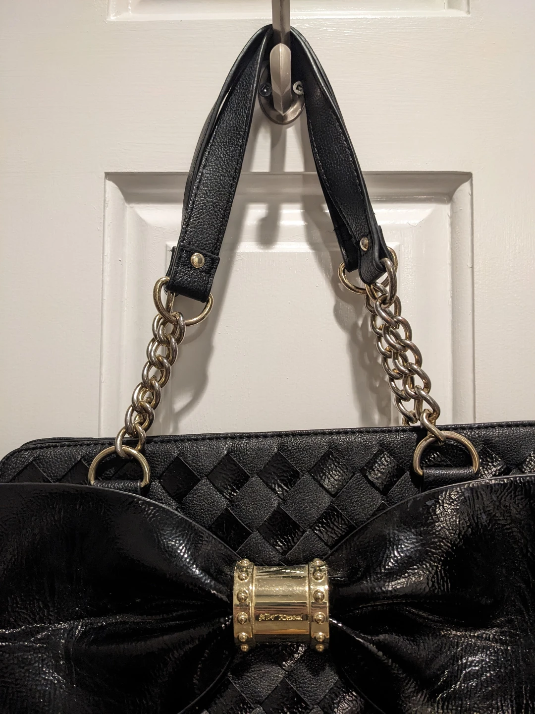 Betsey Johnson Black Tote Bag with Bow Accent - photo 3
