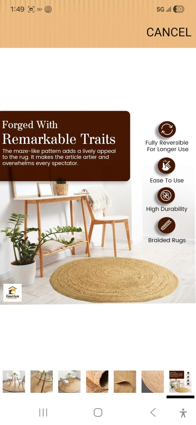 Round Jute Rug - photo 3
