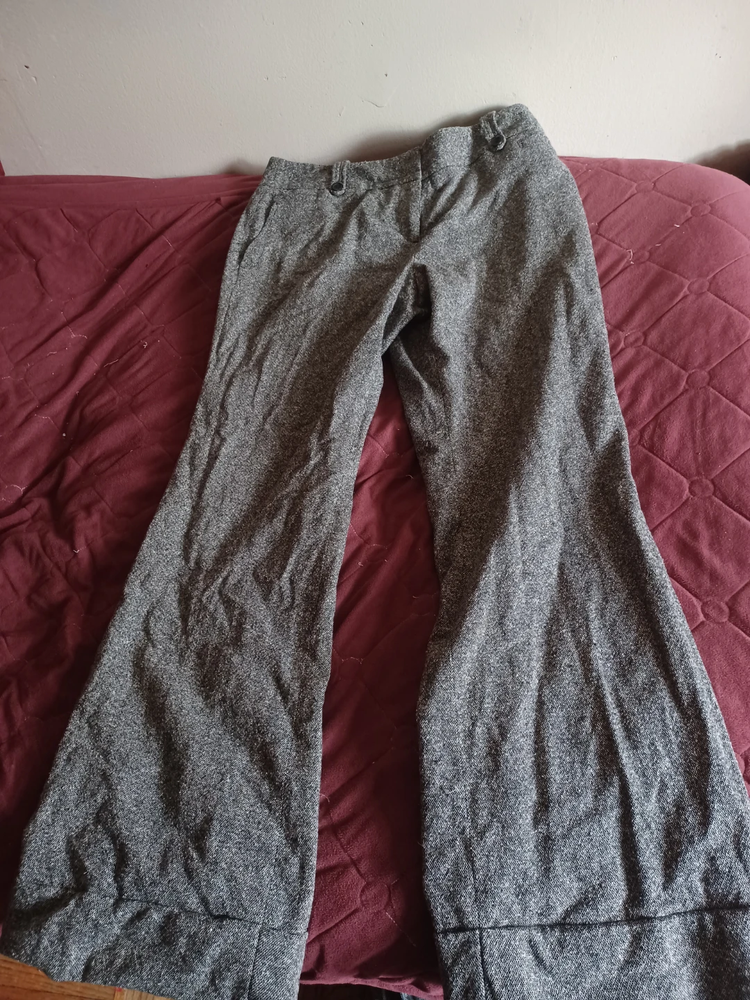 Ann Taylor LOFT Women's Gray Tweed Flare Pants Size 10