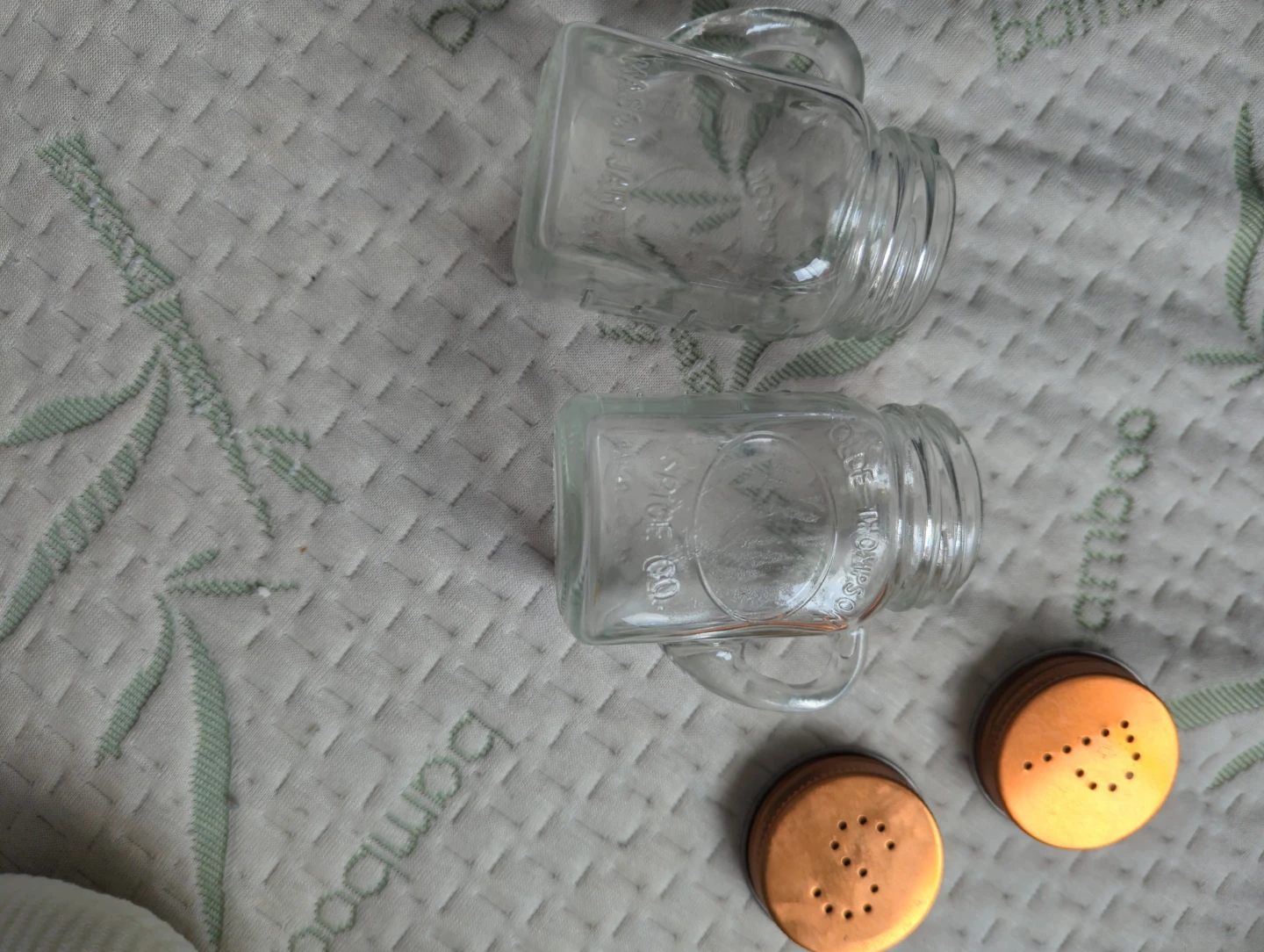 Glass Salt & Pepper Shakers with Copper Lids - photo 4