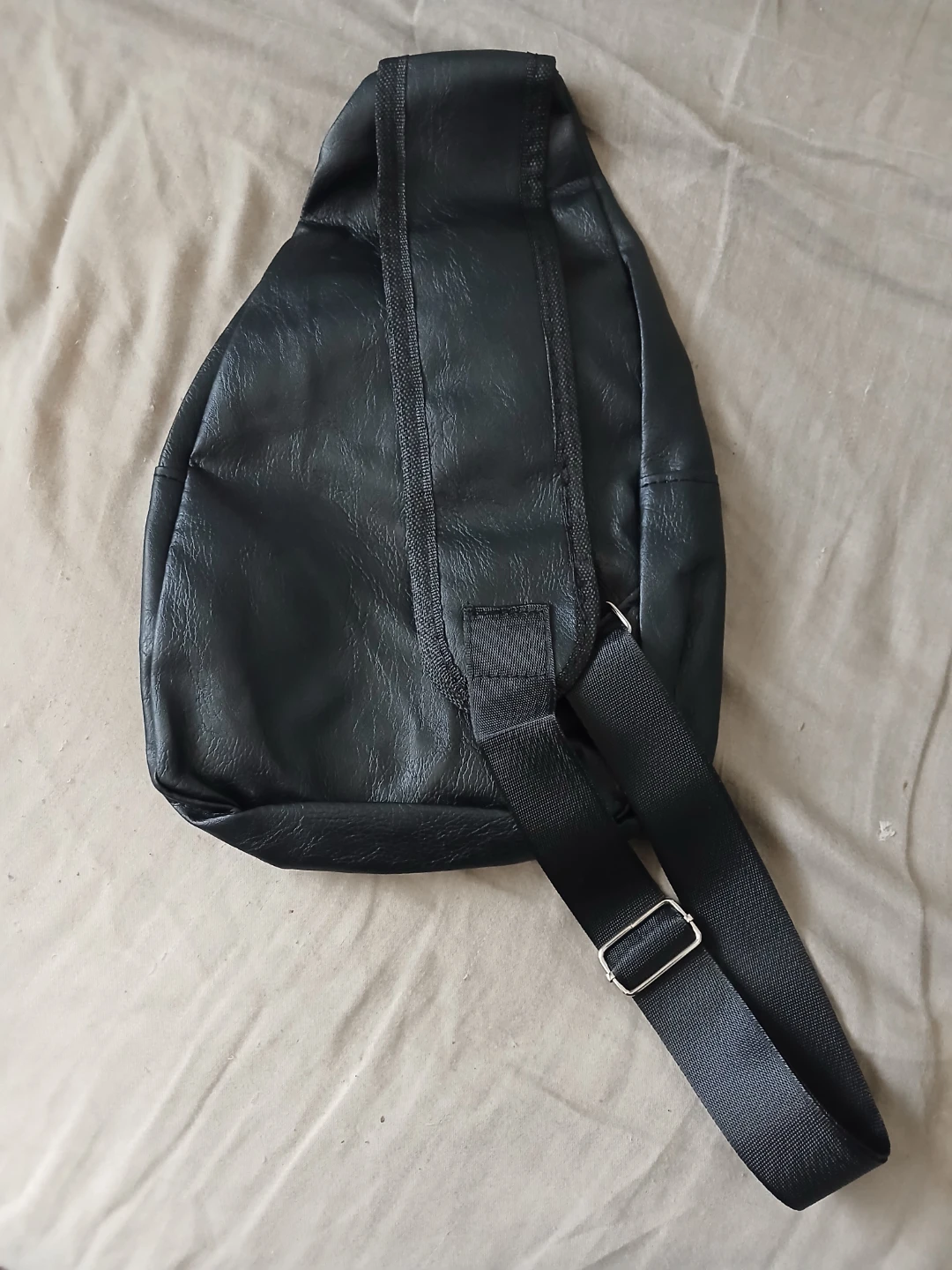 Black Faux Leather Crossbody Bag - photo 3