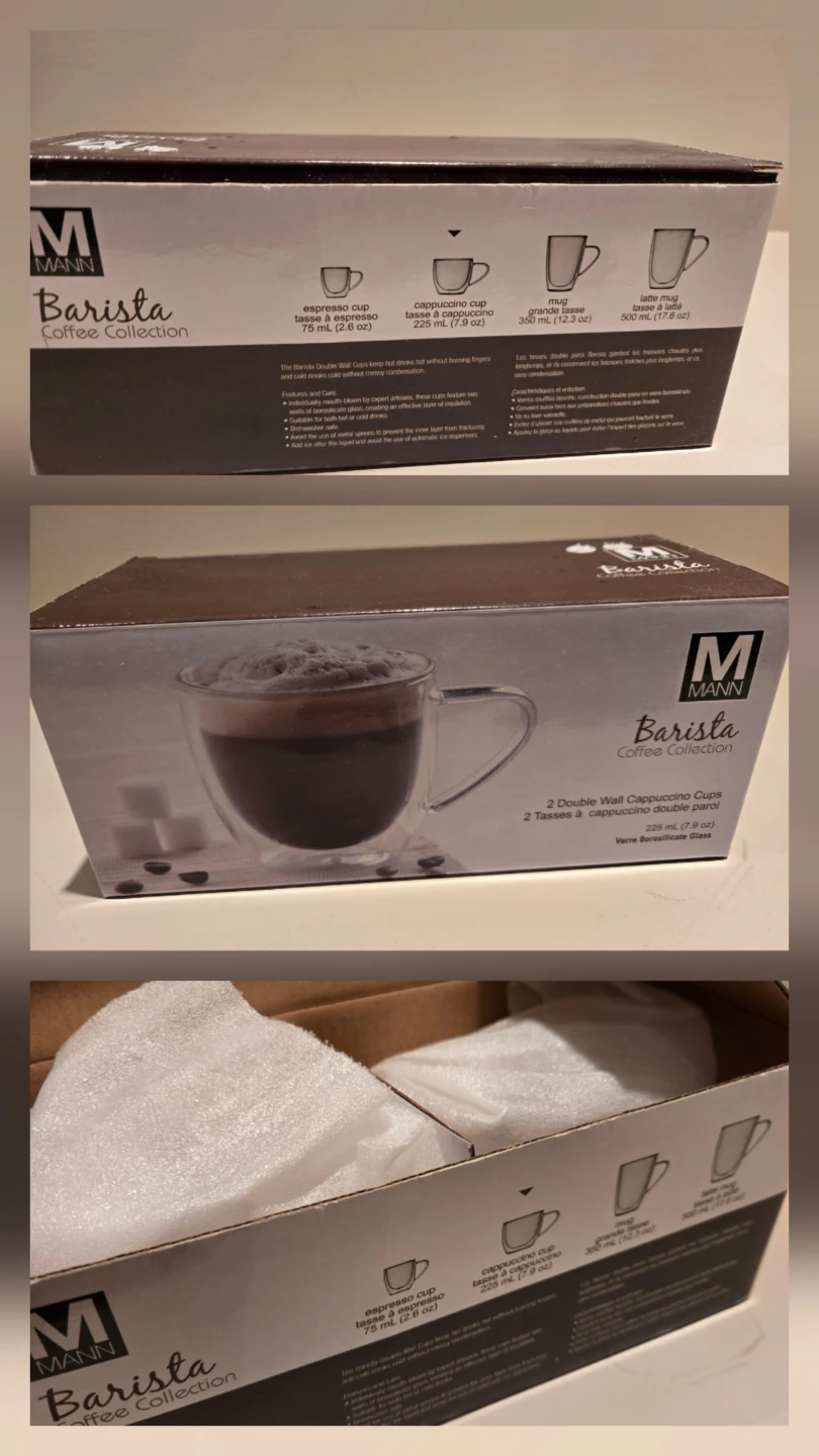 MANN Barista Double Wall Cappuccino Cups -Set of 2
