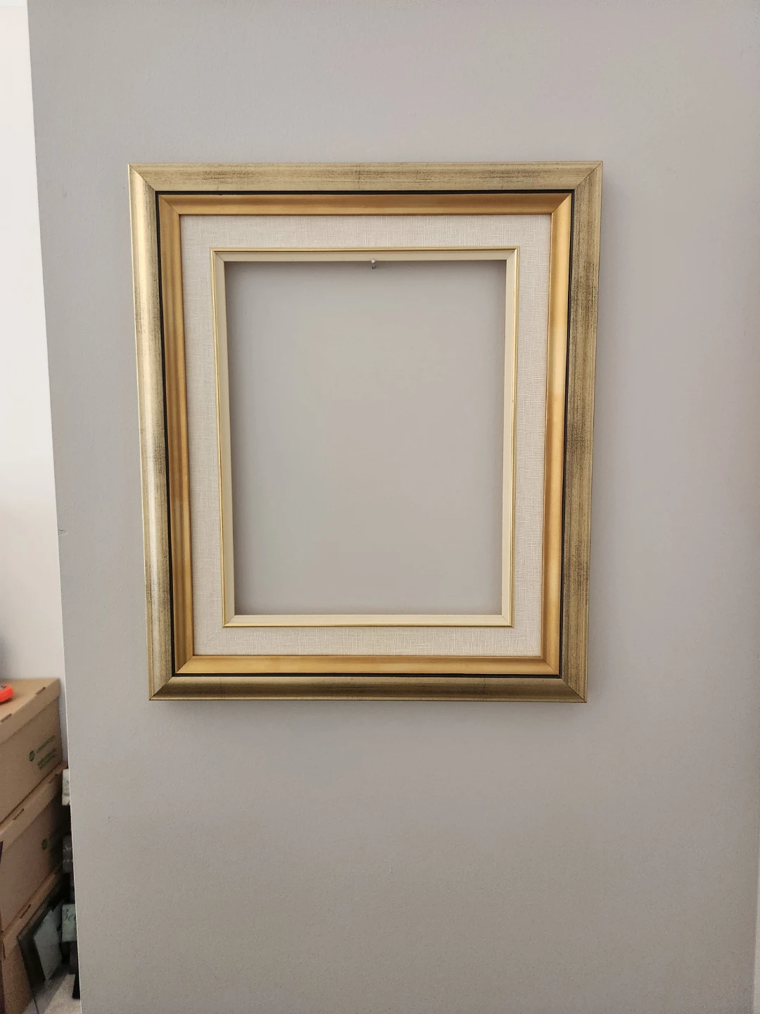 Gold Picture Frame with Linen Matting