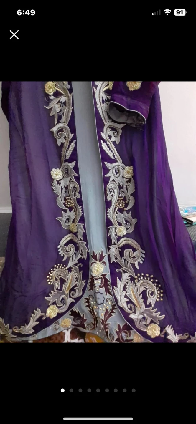 Purple Embroidered Maxi Dress - photo 5