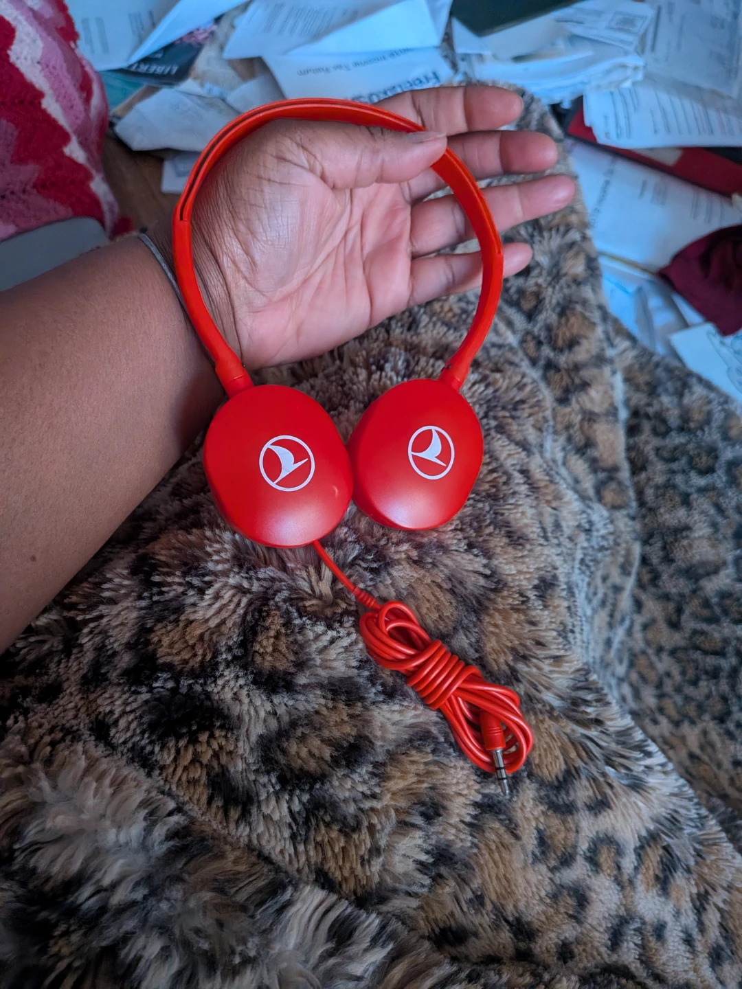 Turkish Airlines Branded Red Headphones