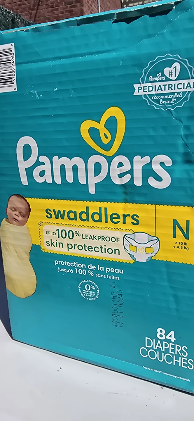Pampers Swaddlers Diapers Size N (Newborn) - 84 Count