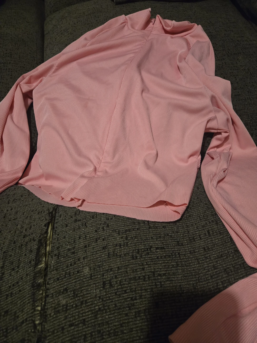 Pink Ribbed Cropped Top
