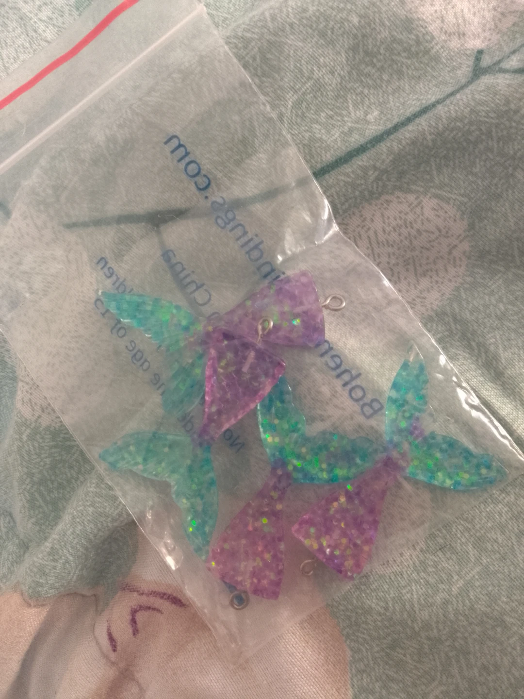 Glitter Mermaid Tail Charms