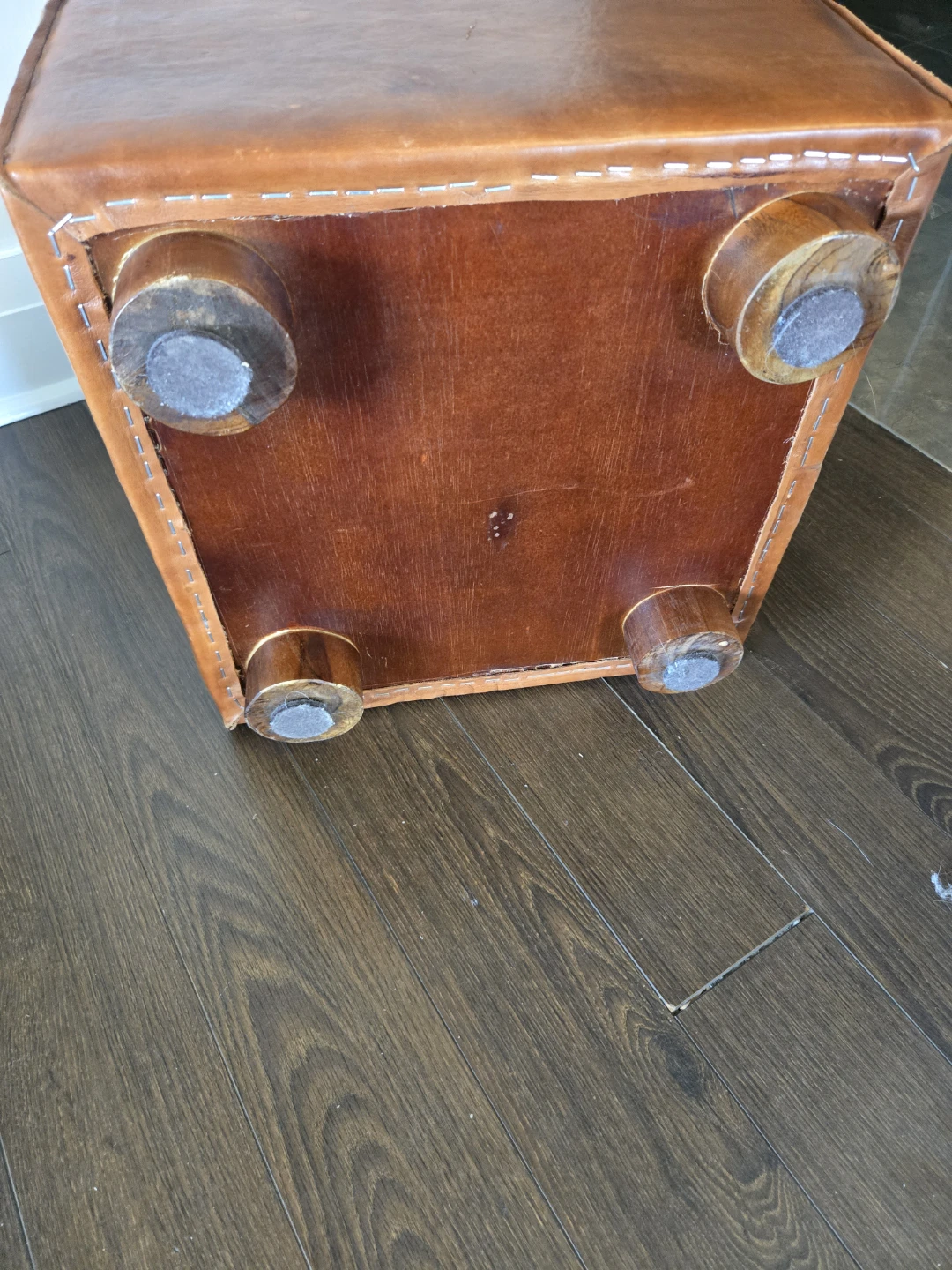 Genuine Leather Cube Ottoman - photo 3