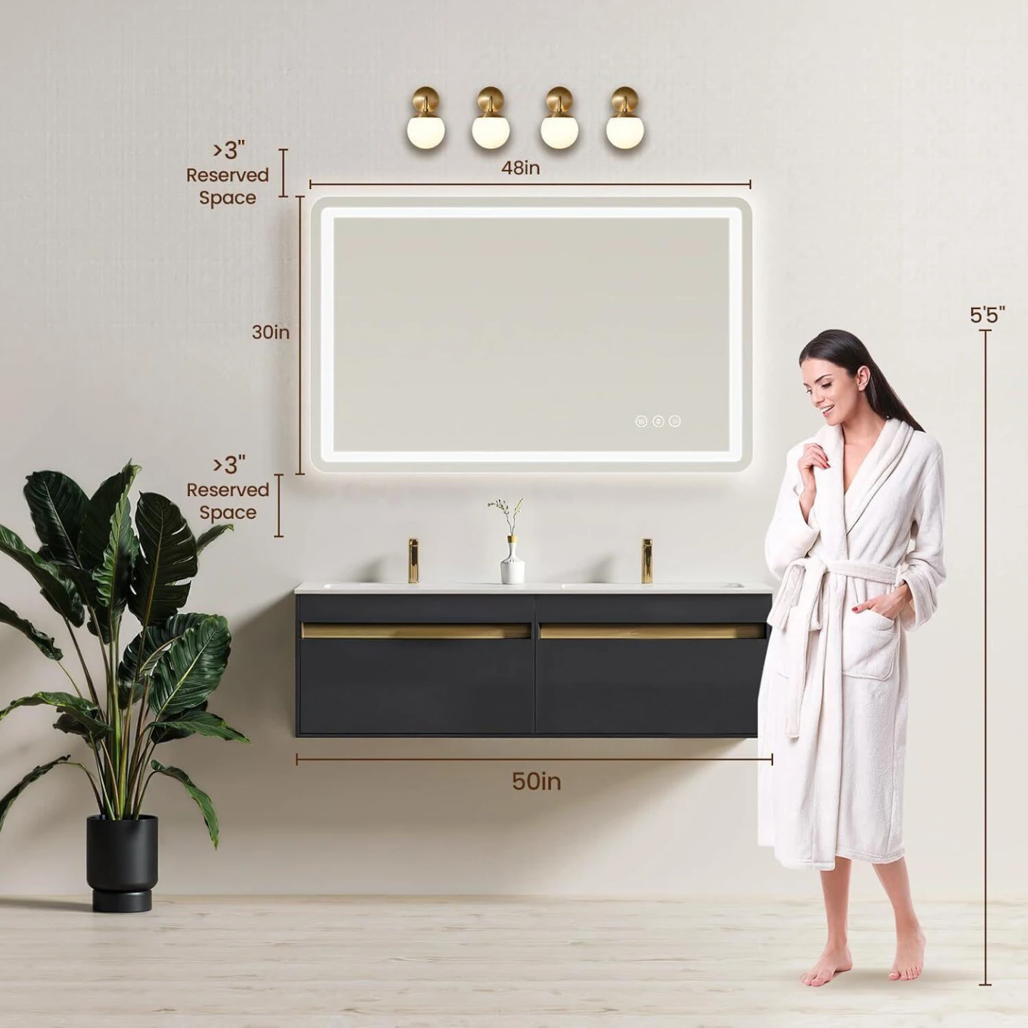 LED Vanity Mirror with Lights - photo 2