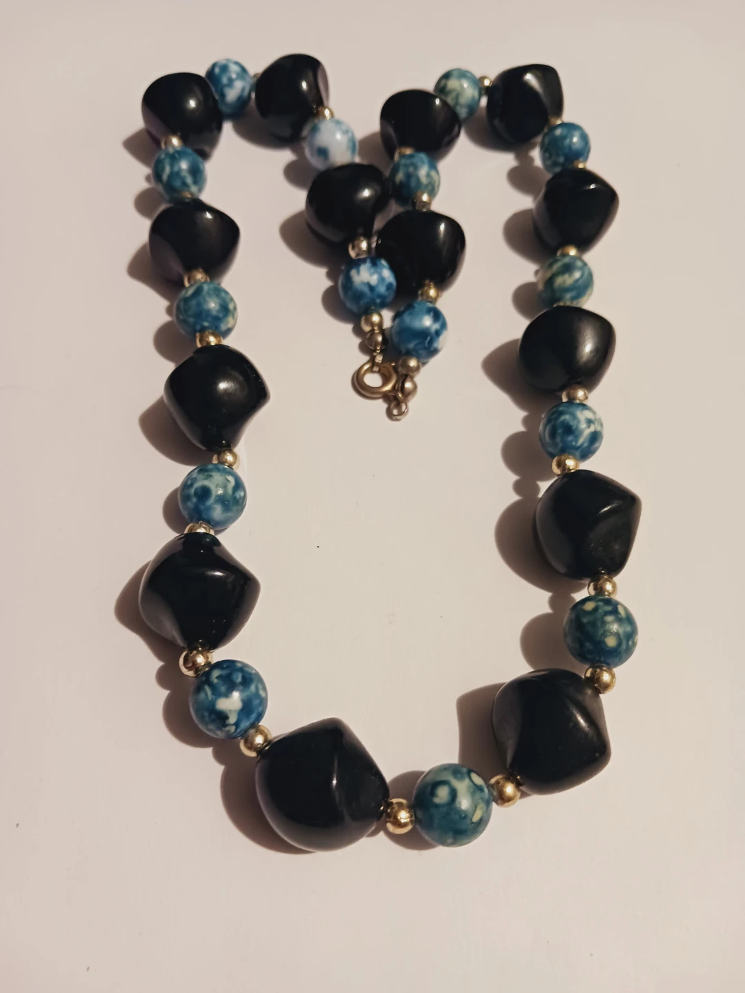 Black and Blue Beaded Necklace