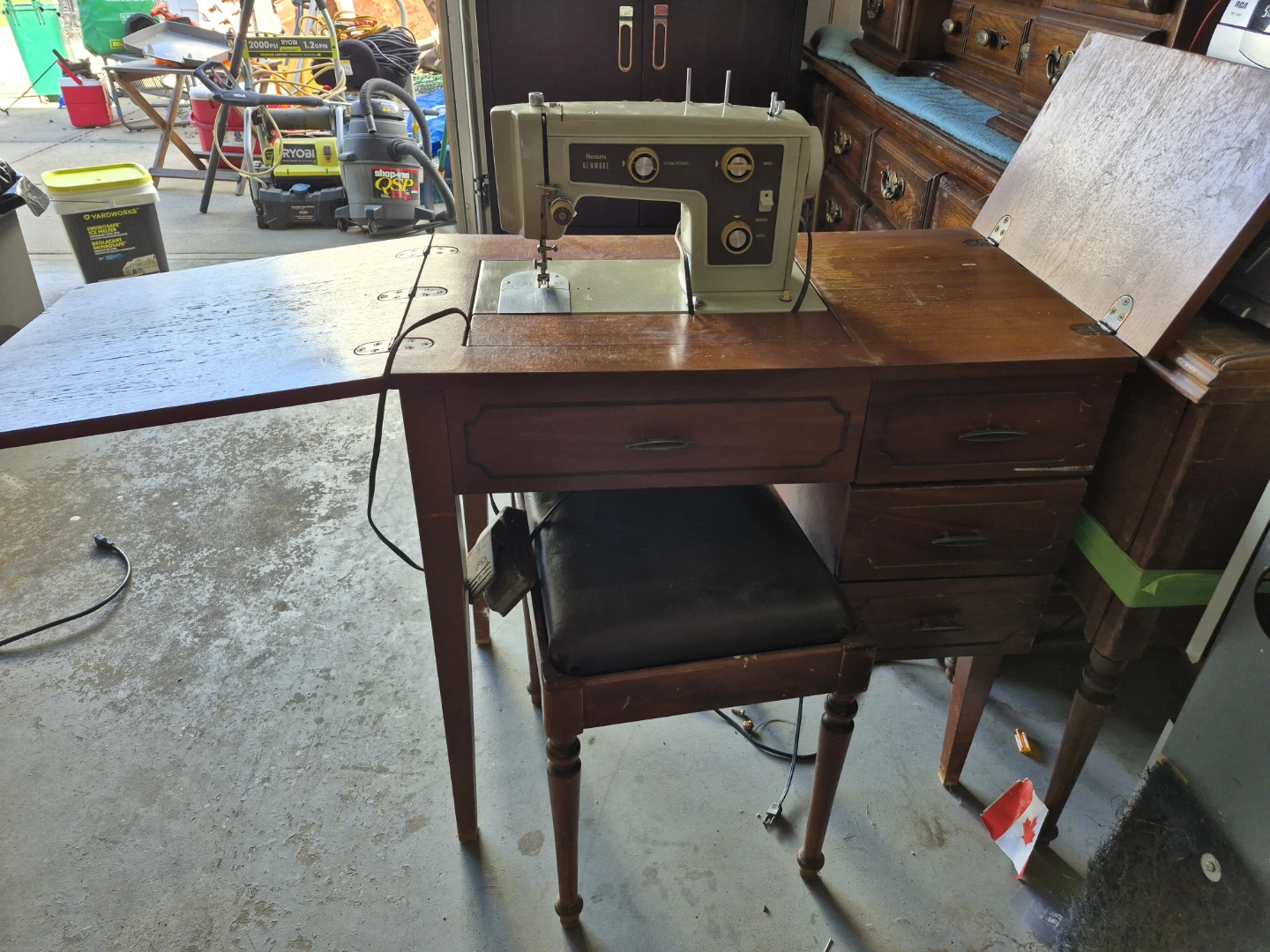 Sears Kenmore Sewing Machine with Cabinet