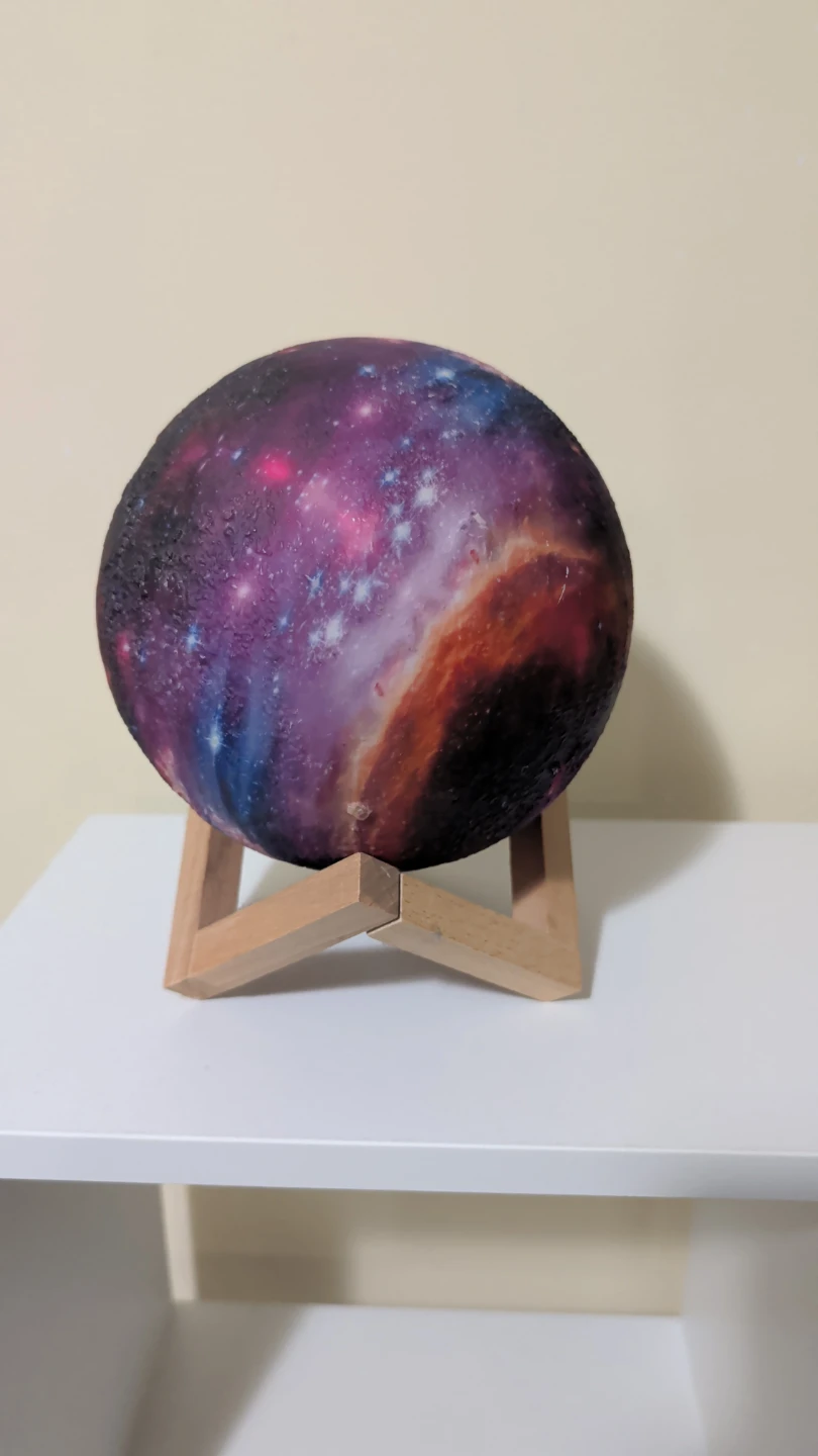 Galaxy Moon Lamp with Wooden Stand