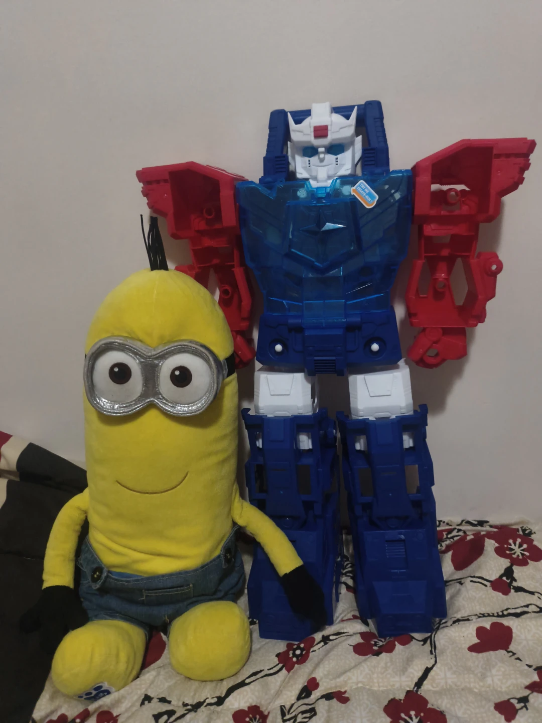 Large Blue and Red Transformer Toy