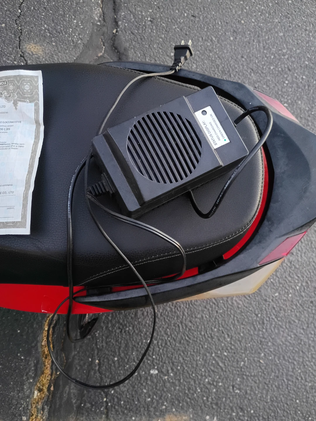 Red Electric Scooter with Charger - photo 2