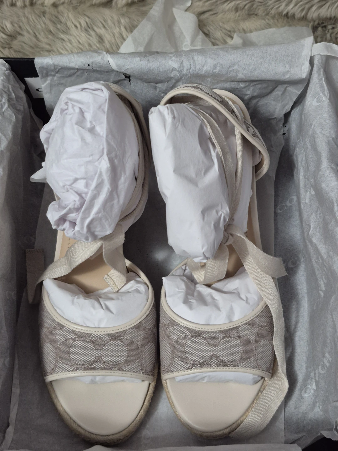 *NEW* Coach Page Jacquard Wedge Espadrille Sandals - photo 3
