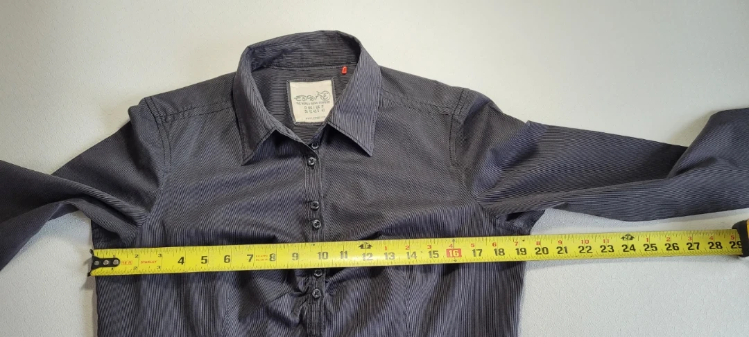 Esprit Women's Button-Up Shirt - Dark Grey Stripe - Size EUR 40 - photo 4
