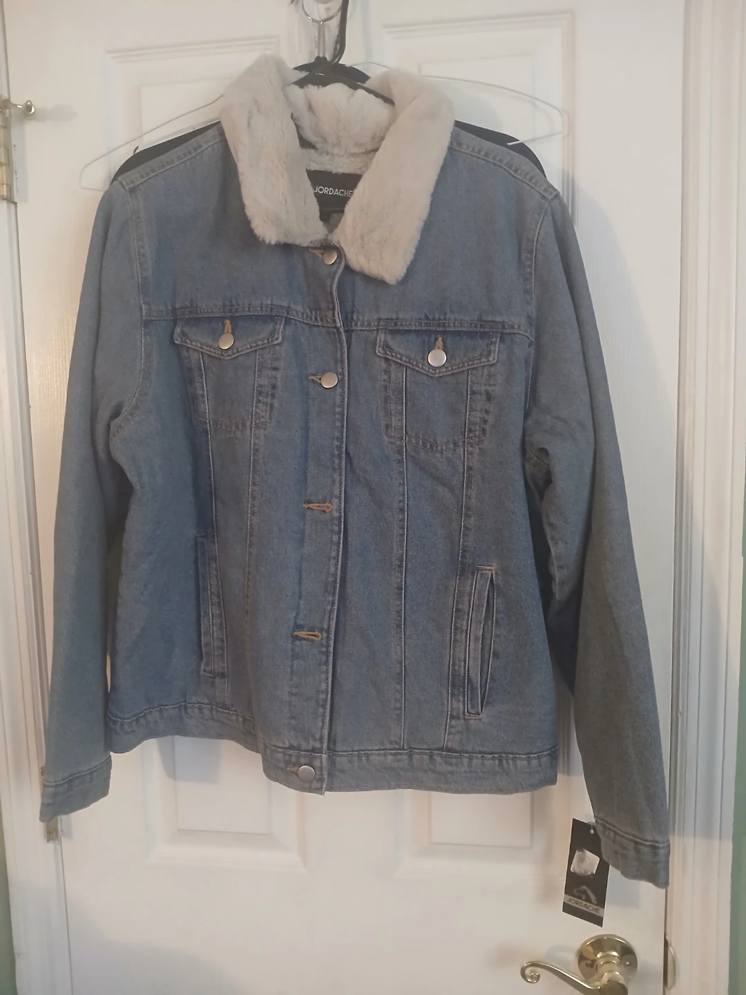 Jordache Women's Denim Sherpa Lined Trucker Jacket - photo 3