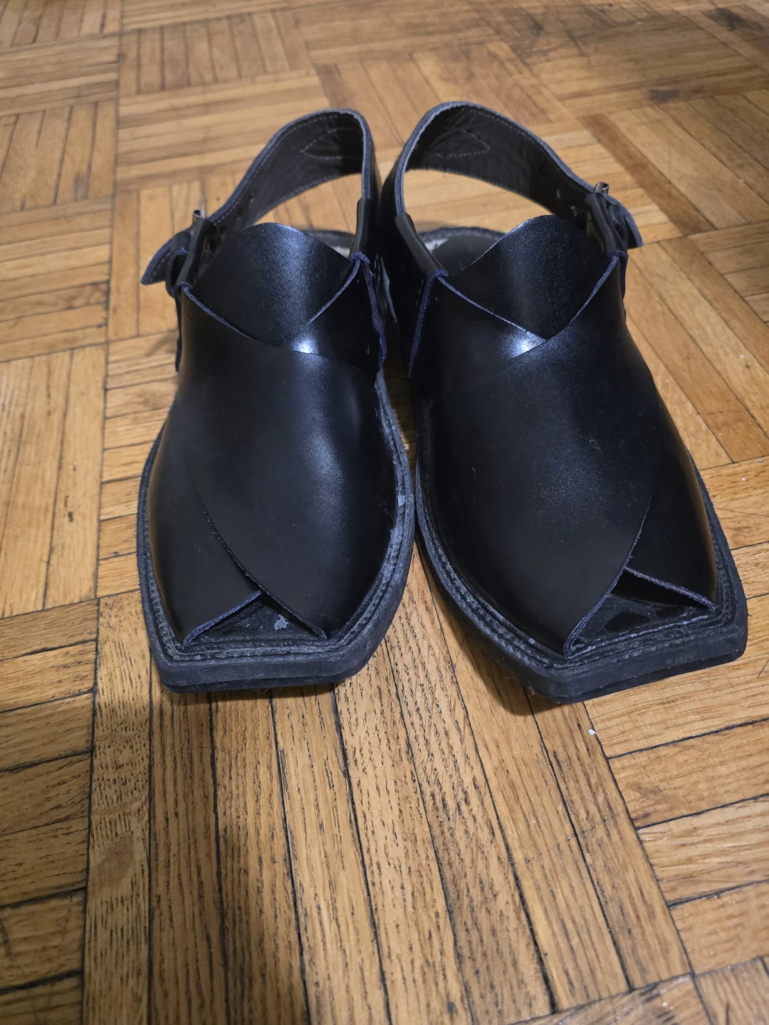 Black Leather Peshawari Sandals - photo 2