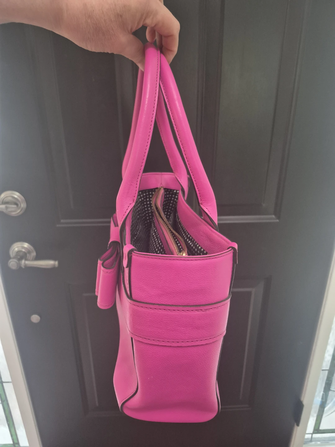 Kate Spade Pink Leather Tote Bag with Bow Accent - photo 2