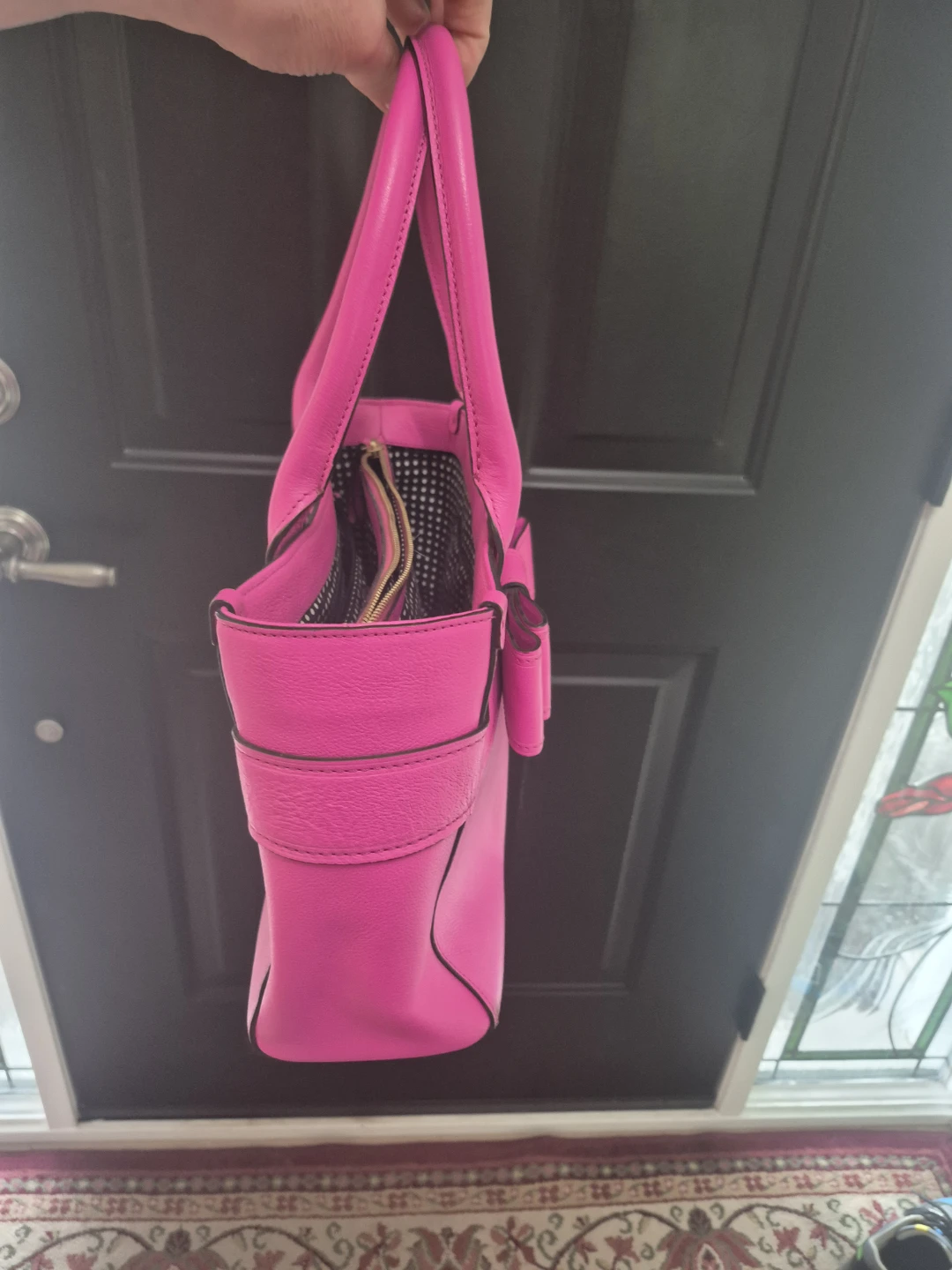 Kate Spade Pink Leather Tote Bag with Bow Accent - photo 4