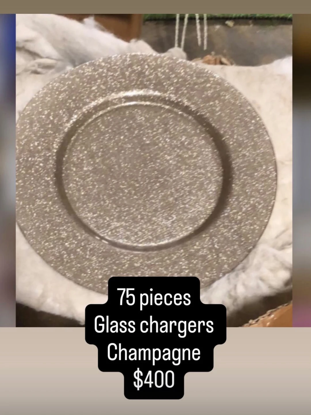 75 Champagne Glass Charger Plates