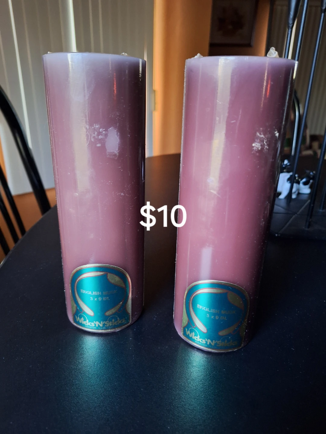 Wicks 'N' Sticks English Musk Pillar Candles