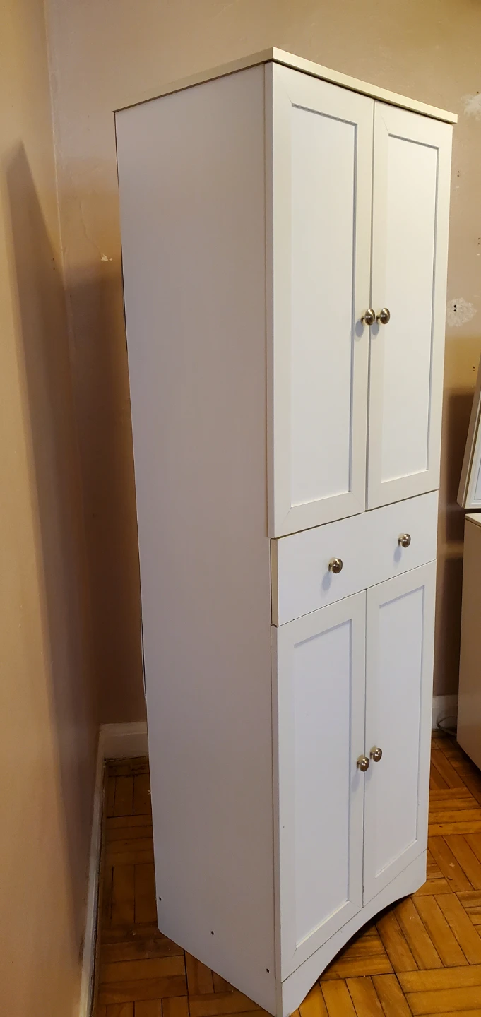 White Storage Cabinet with Drawers and Shelves - photo 3