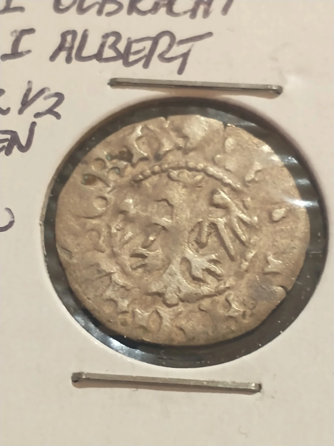 1482-1501 Poland John I Albert silver 1/2 groschen medieval coin