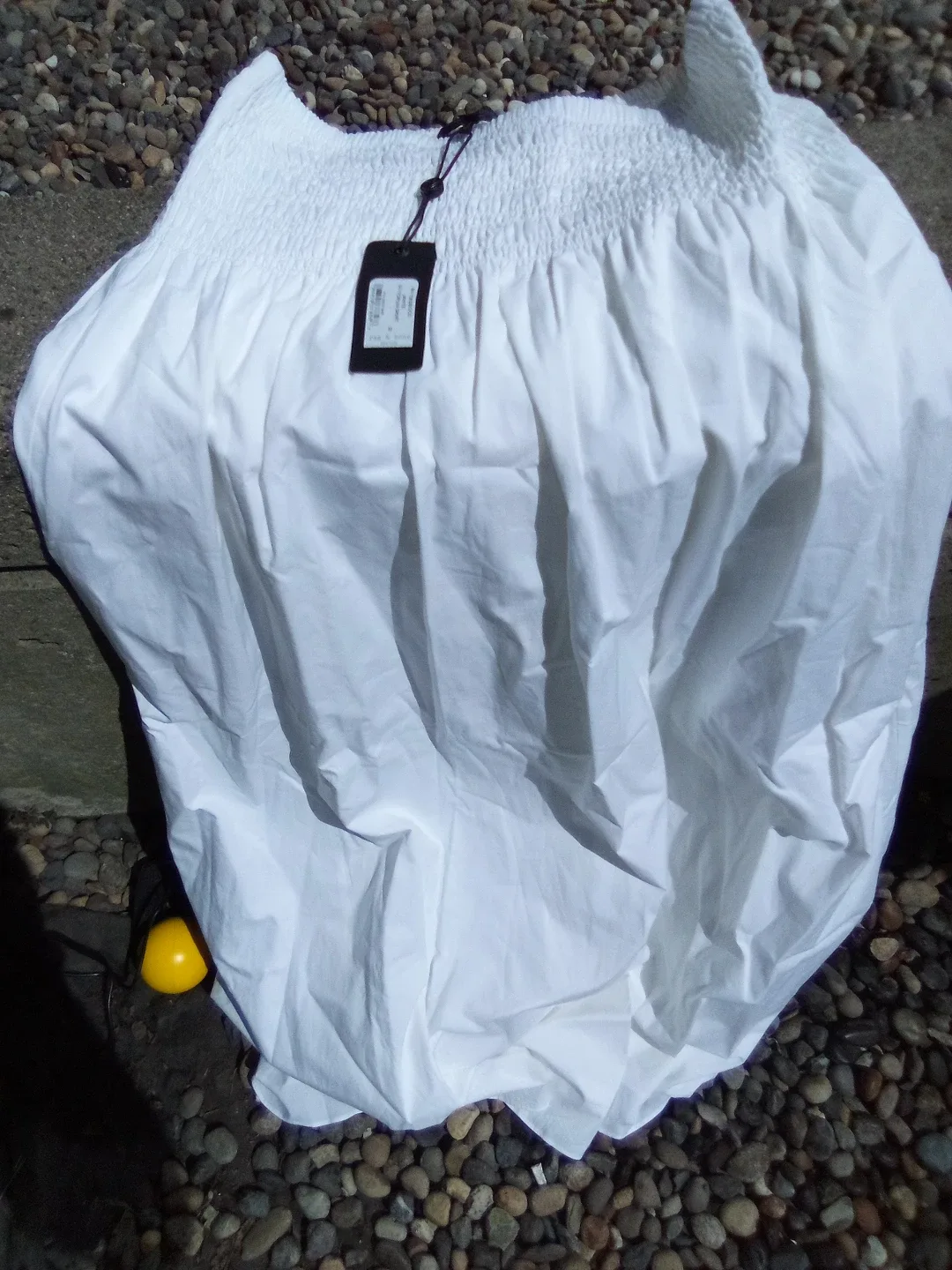 RAG & BONE WHITE SMOCKED POPLIN SKIRT - SIZE M - photo 2